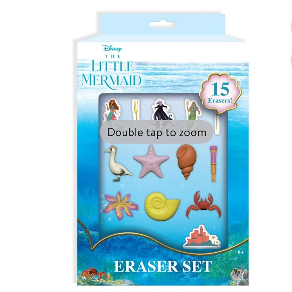 New in box - Disney, the Little mermaid eraser, set 15 count